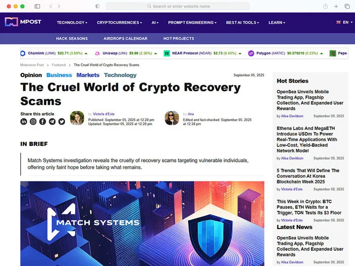 The Cruel World of Crypto Recovery Scams