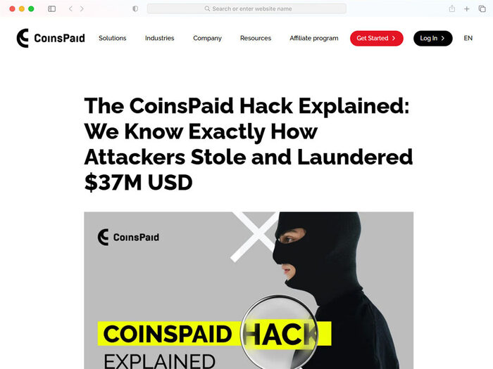 The CoinsPaid hack