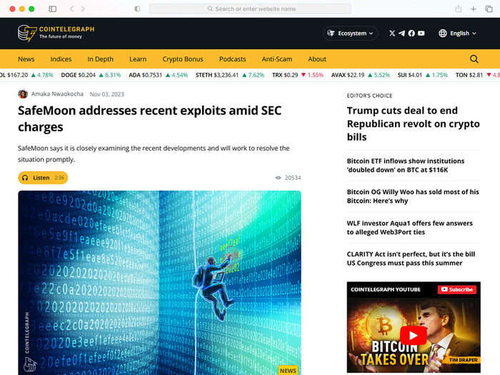 SafeMoon addresses recent exploits amid SEC charges