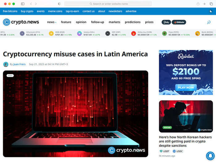 Cryptocurrency misuse cases in Latin America