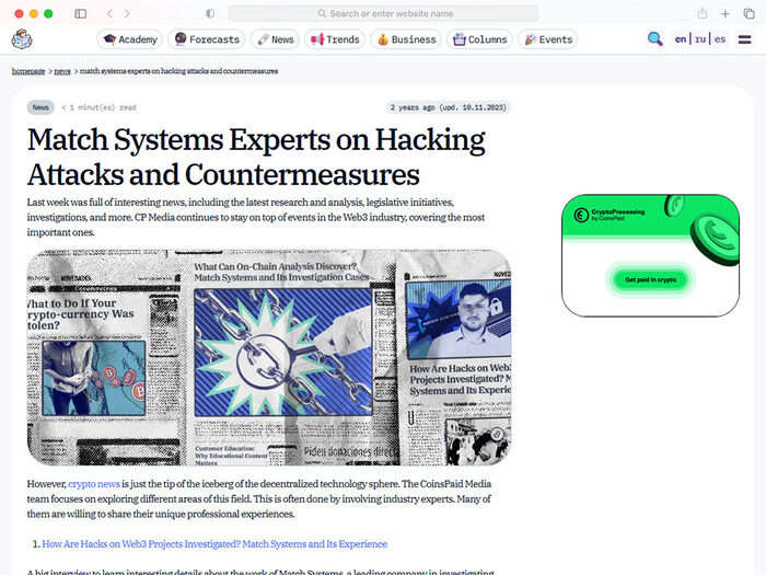 Match Systems Experts on Hacking Attacks and Countermeasures
